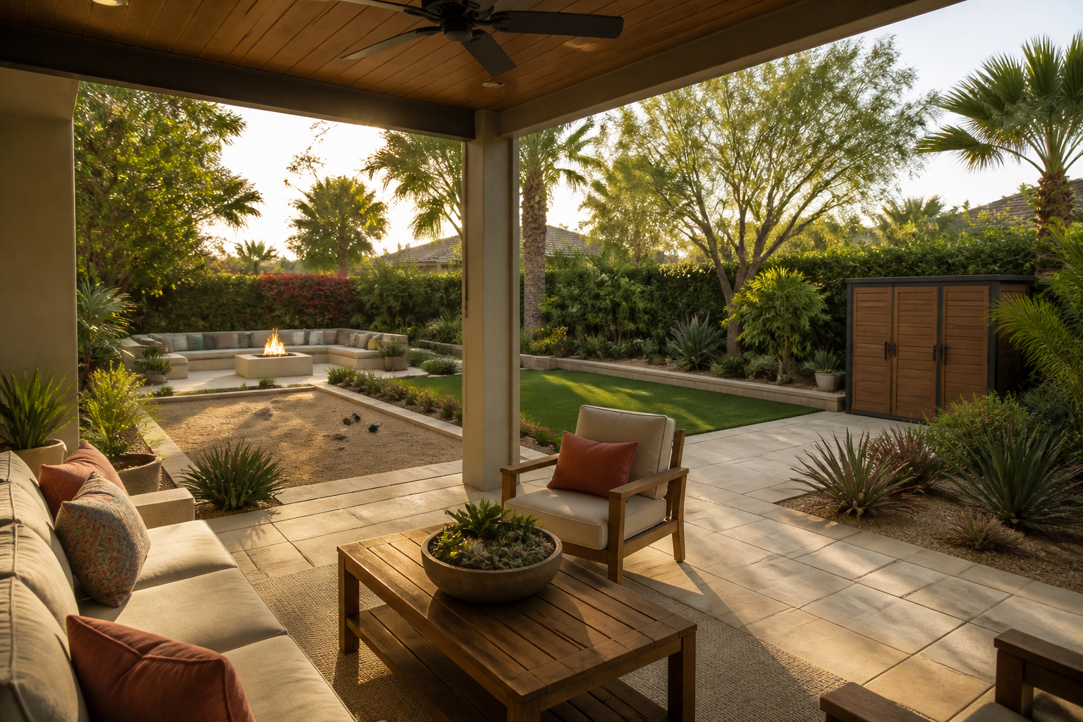 Luxury outdoor living space for an Arizona or Florida home